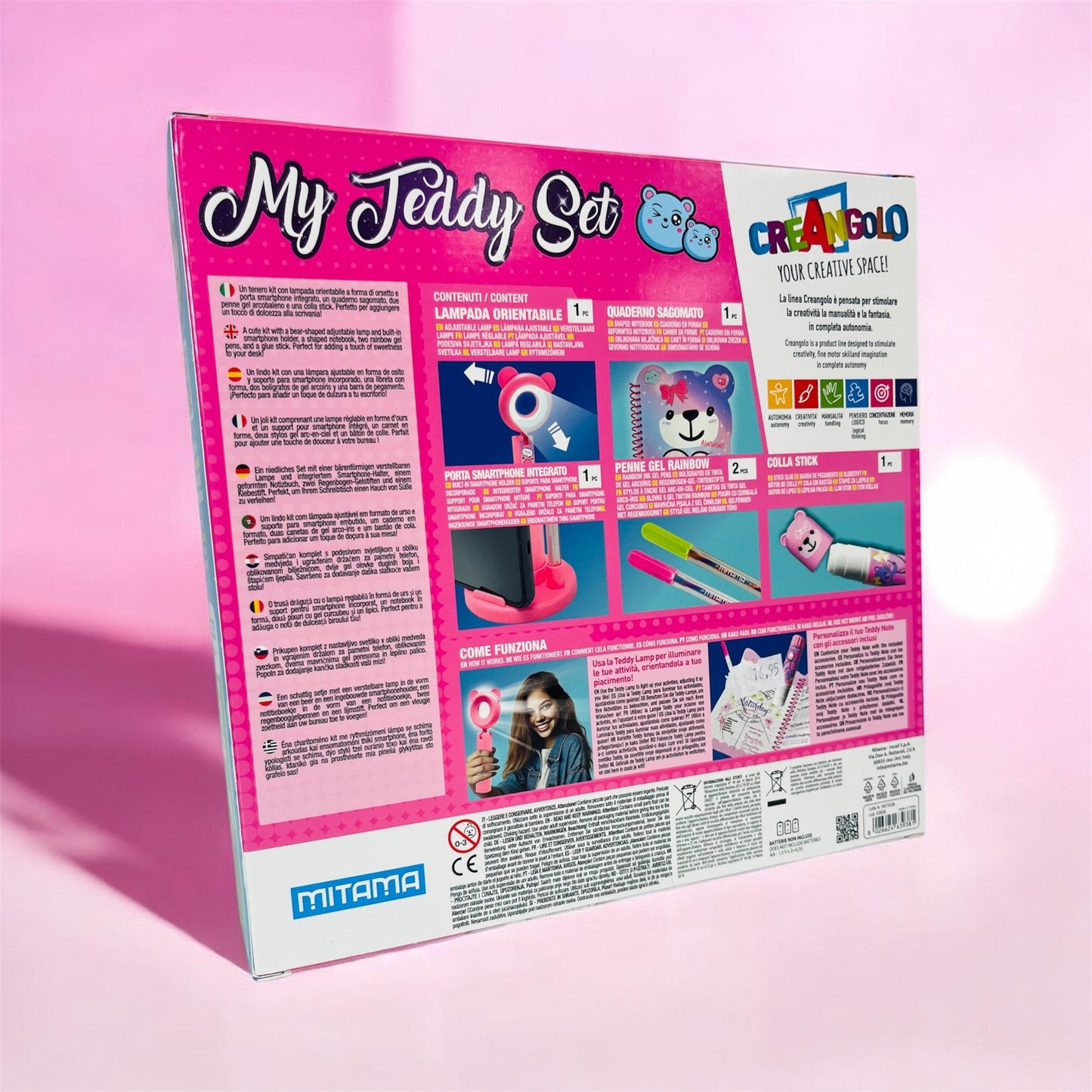 My Teddy Set Notes Mitama – Set Cancelleria con Accessori Coordinati e Lampada Portatile
