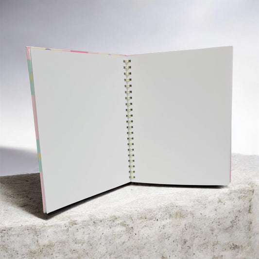 Sketchbook A4 con Pagine Bianche + 25 Penne Gel Glitterate – Album Disegno con Copertina Rigida ed Elastico