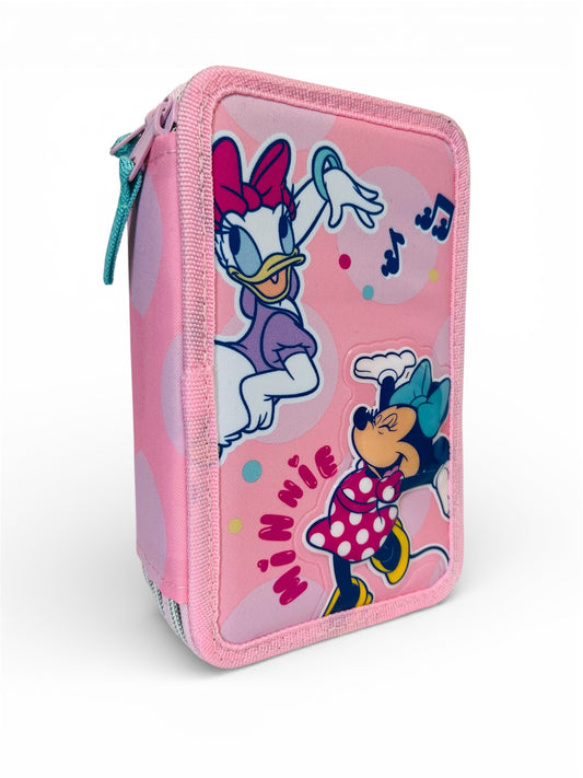 Astuccio 3 Zip Minnie – Astuccio Scuola Completo con Tre Scomparti