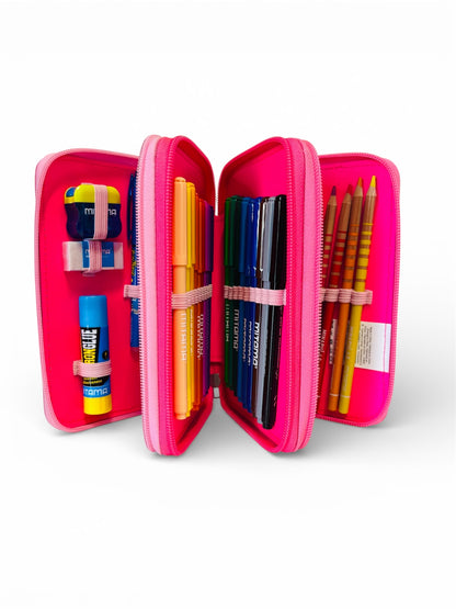 Astuccio 3 Zip Seven Gattino – Astuccio Scuola a Tre Scomparti