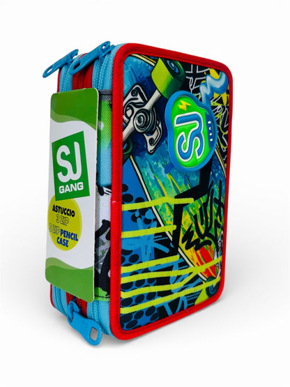 Astuccio 3 Zip Seven Sj Gang Sharky Skate – Astuccio Scuola a Tre Scomparti