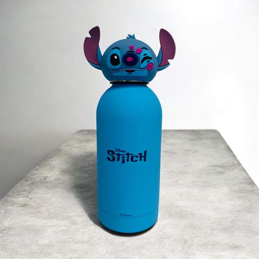 Borraccia Termica Stitch Seven in Acciaio Inox Azzurra – Borraccia Bambini con Tappo a Forma di Stitch