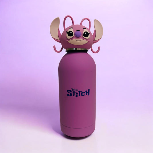Borraccia Termica Stitch Seven in Acciaio Inox Rosa – Borraccia Bambini con Tappo a Forma di Stitch