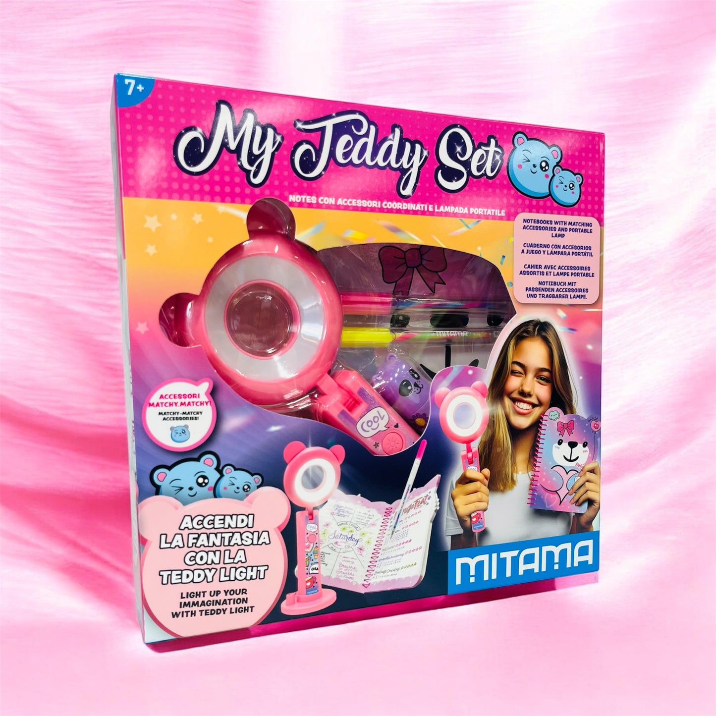 My Teddy Set Notes Mitama – Set Cancelleria con Accessori Coordinati e Lampada Portatile