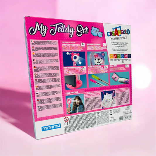 My Teddy Set Notes Mitama – Set Cancelleria con Accessori Coordinati e Lampada Portatile